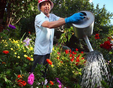 Organic garden waste handled for composting and recycling recovery